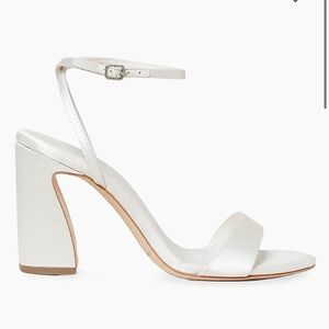 Loeffler Randall Malia 90mm Curved Heels - size 8.5 - bridal white satin